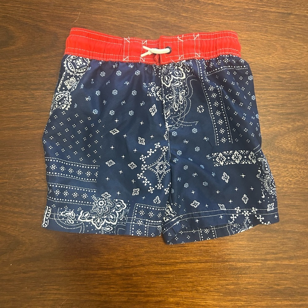 OshKosh B'gosh Red and Navy Boys' Swim Shorts